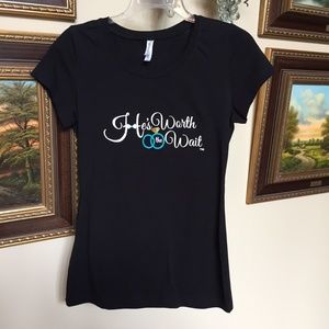 EJEL He's Worth The Wait Engagement Black Tee XL